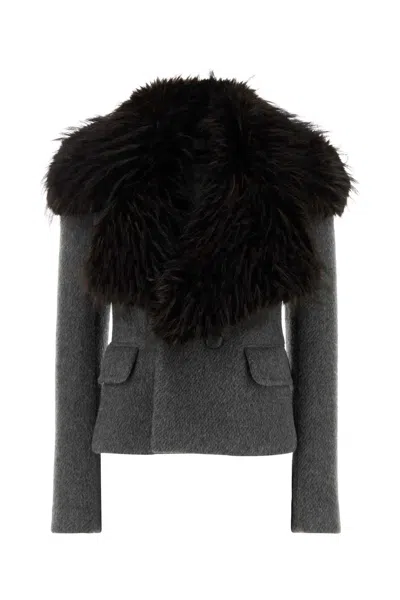Dsquared2 Dsquared Grey Mohair And Wool Uptown Twiggy Blazer In Black