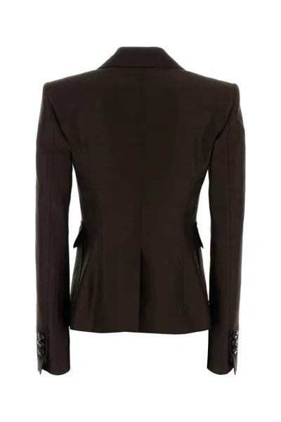 Dsquared2 Dsquared Women Chocolate Wool Blend Bianca Blazer In Brown