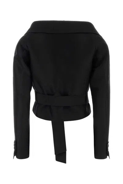 Dsquared2 Tailored Wool Blend Opera Style Blazer In Black