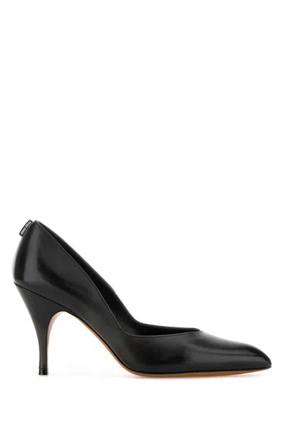 Miu Miu Stylish Leather Pumps Featuring Pointed Toe And Stiletto In Black