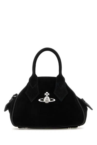 Vivienne Westwood Black Suede Mini Yasmine Handbag In Black