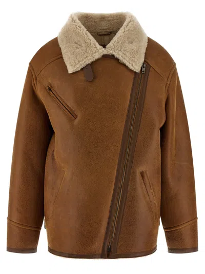 Isabel Marant Shearling Zip-fastening Jacket In Brown