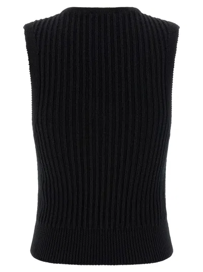 Isabel Marant Sleeveless Ribbed Texture Vest Named Devima In Black