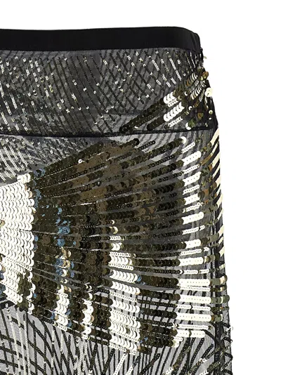 Pucci Semi-transparent Maxi Skirt Skirts Black In Metallic
