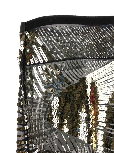 Pucci Semi-transparent Maxi Skirt Skirts Black In Metallic