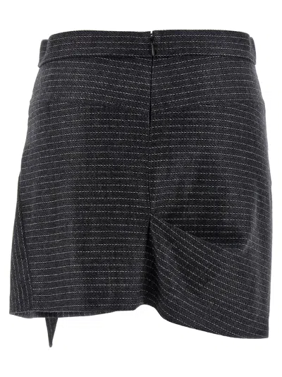 Isabel Marant Asymmetric Wrap Skirt Belted Detail In Black
