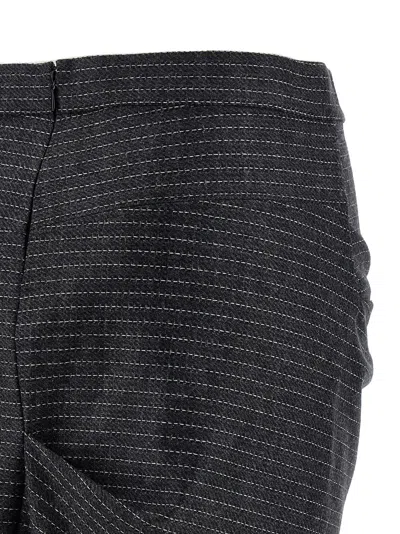 Isabel Marant Asymmetric Wrap Skirt Belted Detail In Black