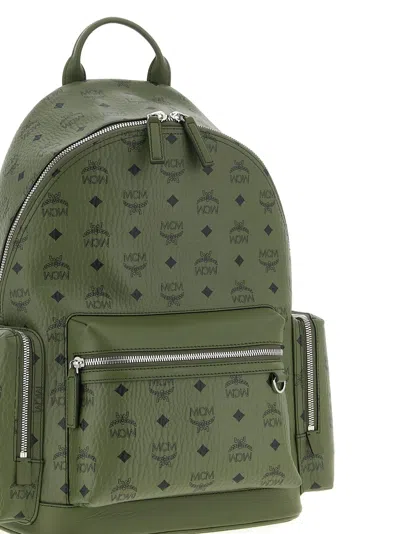 Mcm Medium Stark Visetos Monogram Backpack In Green