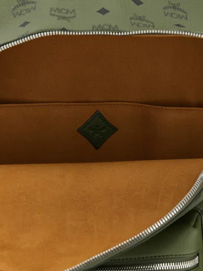Mcm Medium Stark Visetos Monogram Backpack In Green