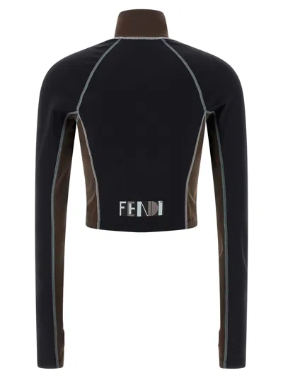 Fendi Color Block Tops Multicolor In Black