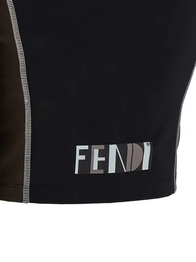 Fendi Color Block Tops Multicolor In Black