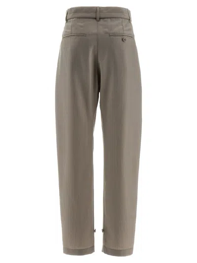Lemaire Curved Tailored Pants In Gray