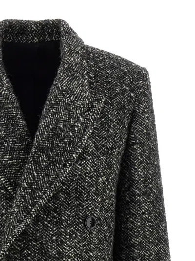 Isabel Marant Wool Ebyane Double-breasted Coat In Black