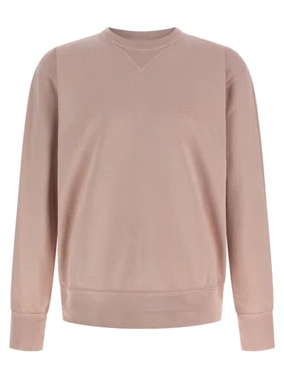 Isabel Marant Crew Neck Sweatshirt Featuring Ribbed Cuffs In Pink