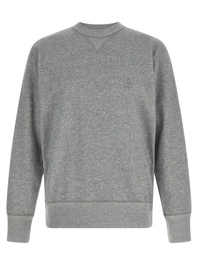 Isabel Marant Ribbed Cuff Long Sleeve Crew Neck Sweatshirt In Gray