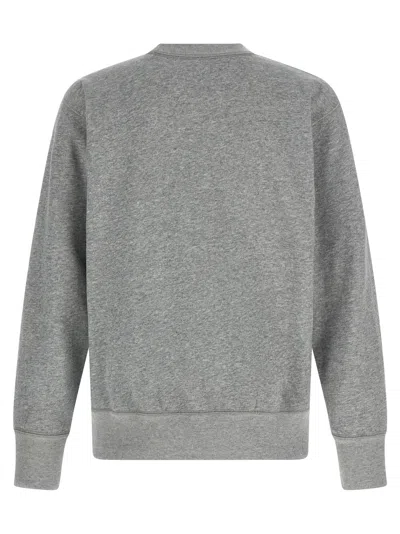 Isabel Marant Ribbed Cuff Long Sleeve Crew Neck Sweatshirt In Gray