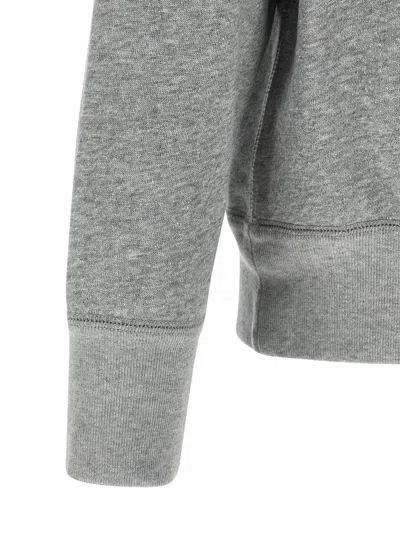 Isabel Marant Ribbed Cuff Long Sleeve Crew Neck Sweatshirt In Gray