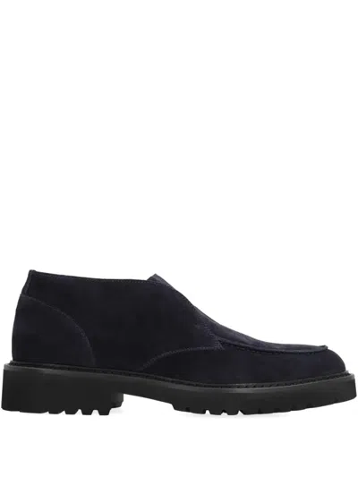 Doucal's Chukka Adler Loafers With Smooth Suede Finish In Black