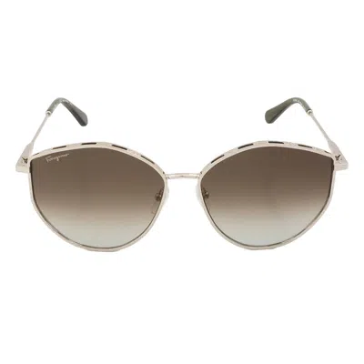 Ferragamo Green Gradient Horn Ladies Sunglasses Sf264s 709 60 In Silver