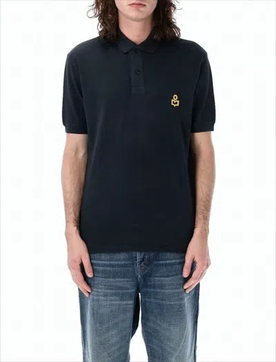 Isabel Marant Short-sleeve Polo Shirt With Traditional Collar In Black
