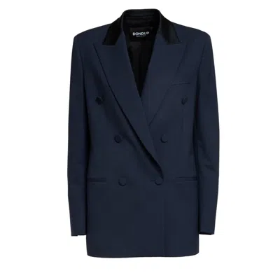 Dondup Double-breasted Blazer In Black