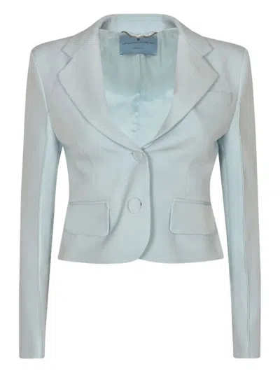 Ermanno Scervino Cropped Single-breasted Blazer With Notched Lapel In Gray
