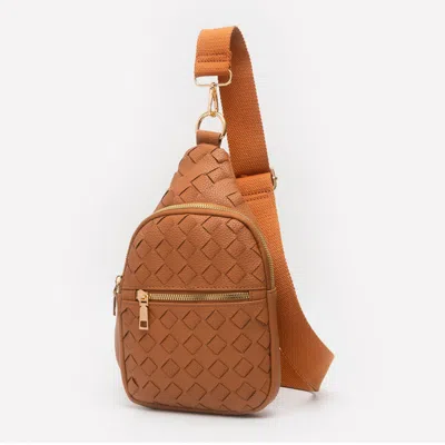 Fashnzfab Faux Braided Leather Sling Bag In Multi