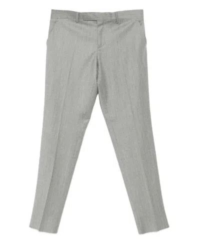 Lardini Slim Tapered Tailored Trousers In Gray