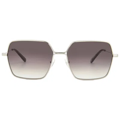 Garrett Leight Meadow Sun Waning Moon Gradient Square Ladies Sunglasses 4067 Sv-bar/wmng 56 In Brown