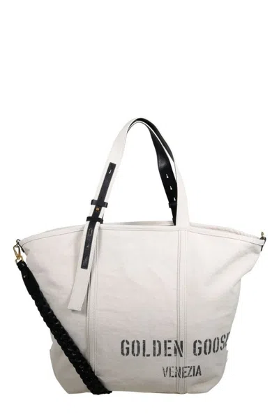 Golden Goose Structured White Handbag With Minimalist Design In White