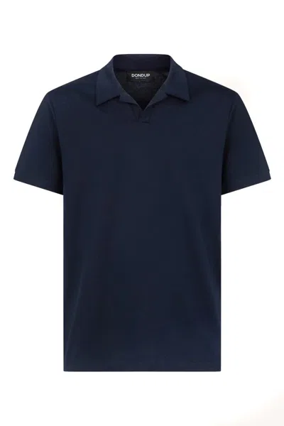 Dondup Multicolor Polo T-shirt With Refined Silhouette In Black