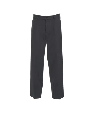 Nine In The Morning Straight-leg Wool Trousers With Button Closure And Belt Loops In Black