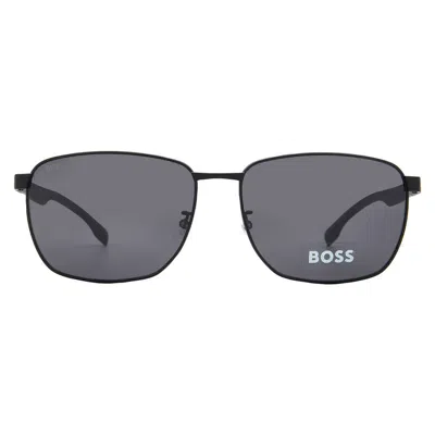 Hugo Boss Grey Rectangular Men's Sunglasses Boss 1469/f/sk 0003/ir 62 In Black