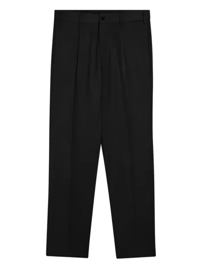 Santaniello Cropped Tailored Pants With Single Pleat In Black