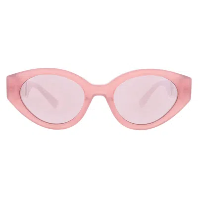 Moschino Pink Silver Flash Cat Eye Ladies Sunglasses Mos160/s 035j/2s 51 In Pink