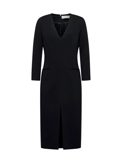 Blanca Vita Black Stretch Jersey Ajana Midi Dress In Black