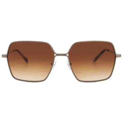 Garrett Leight Meadow Sun Brunette Square Ladies Sunglasses 4067 Atg-vinbrt/brntg 56 In Brown