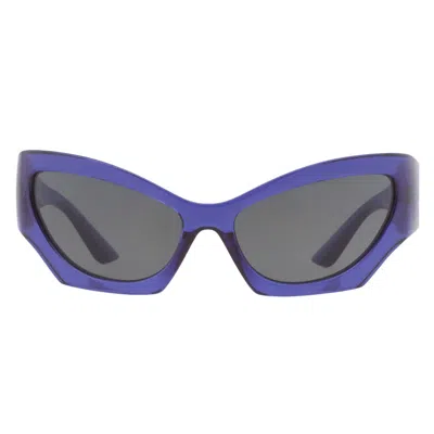 Versace Dark Grey Cat Eye Ladies Sunglasses Ve4450 541987 60 In Blue