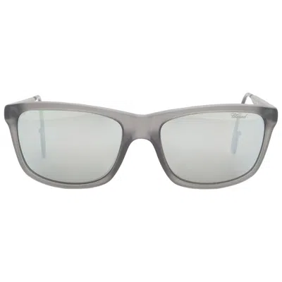 Chopard Polarized Grey Square Men's Sunglasses Sch156m 9mbp 57 In Gray