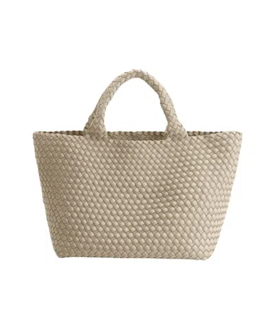 Marrea Beige Woven Neoprene Handbag With Spacious Interior In Multi
