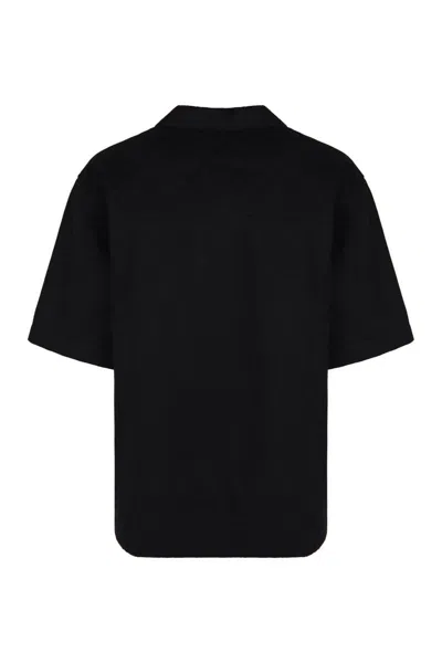 Gucci Classic Short-sleeve Cotton Shirt In Black