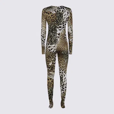 Roberto Cavalli Brown Jumpsuits In Animal Print
