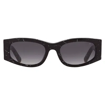 Philipp Plein Grey Gradient Oval Ladies Sunglasses Spp025s 0869 55 In Black