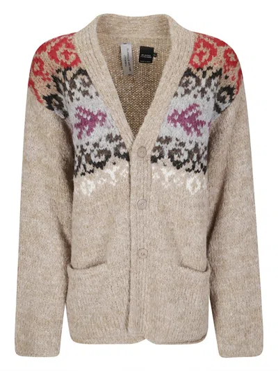 Thibault Van Der Straete 3-button Fairisle V-neck Cardigan In Neutral