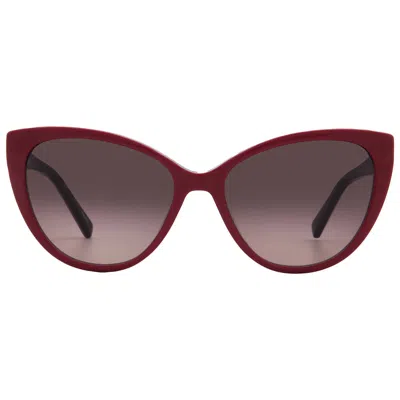 Moschino Red Gradient Cat Eye Ladies Sunglasses Mol043/s 08cq/3x 57 In Burgundy