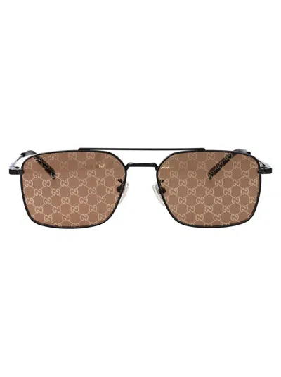 Gucci Eyewear Specialized Fit Rectangular Sunglasses In Brown