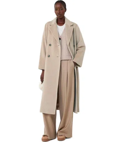 Weekend Max Mara Zufolo Light Beige Double-breasted Coat In Multi