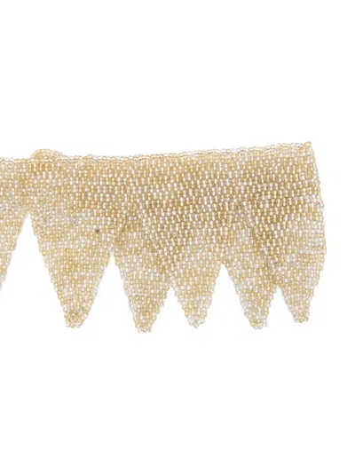 Forte Forte Triangular Beaded Necklaces Metallic Finish In Neutral