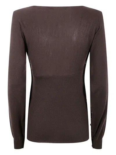 Paloma Wool Button-up Long-sleeve Sweater In Brown