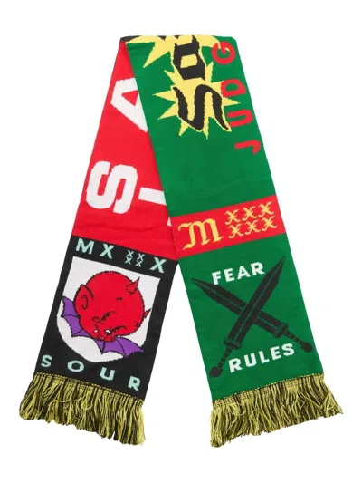 Saint Mxxxxxx Fringe Graphic Scarf In Multi